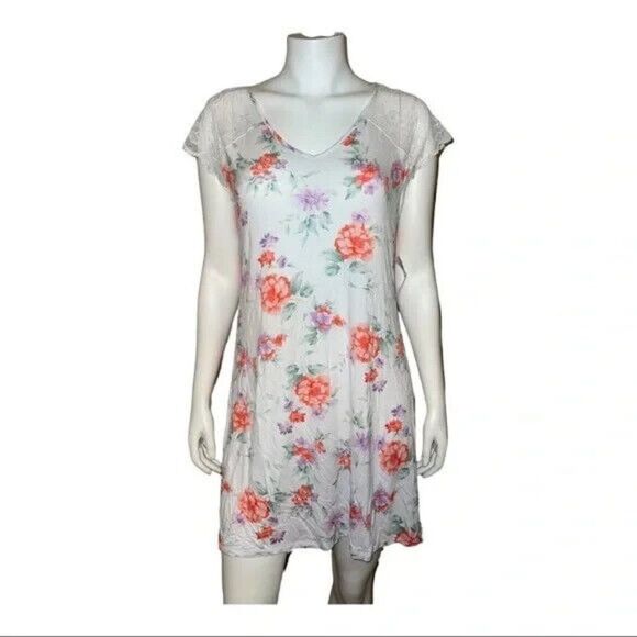 Charter Club White Blossoms Lace-Sleeve Chemise Nightgown Extra Small NWT - Picture 2 of 8